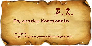 Pajenszky Konstantin névjegykártya